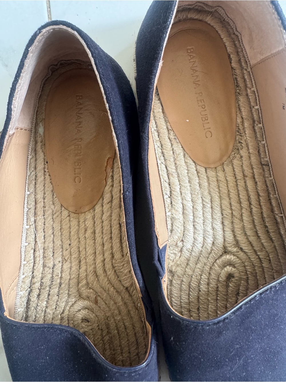 Banana Republic Navy Perforated Espadrille Slip-Ons - Picture 6 of 11